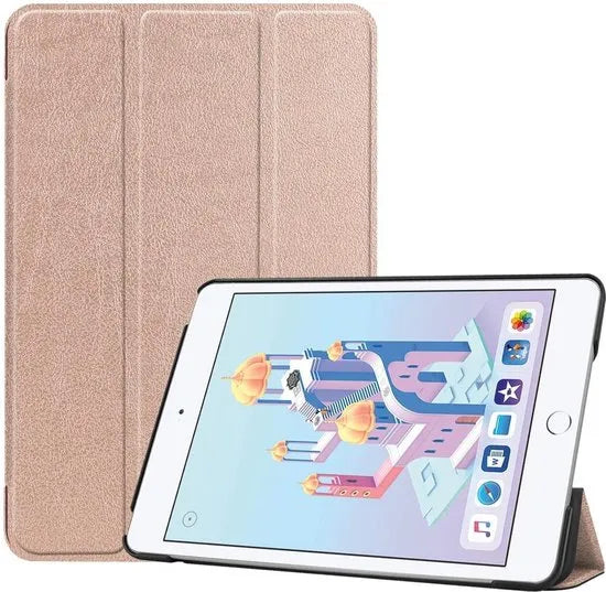 iPad Mini 4/5 Tablethoes – Ultraslanke Tri-Fold Smart Cover – Standfunctie – Magnetische Sluiting – Roségoud-Tablethoesjes-Ilumina Benelux