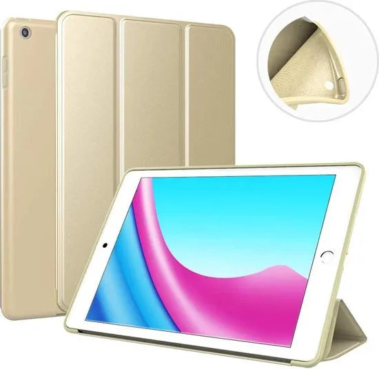 iPad Mini 4/5 – Ultraslank Tri-Fold Smart Cover – Standfunctie – Auto Wake/Sleep – Goud-Tablethoesjes-Ilumina Benelux