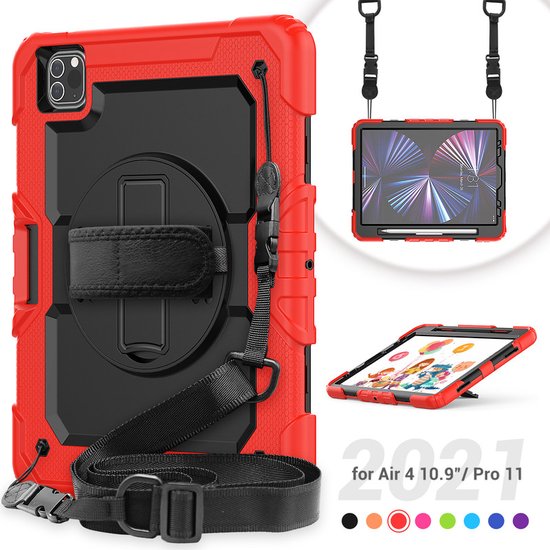 iPad Pro 11 (2018-2022) & iPad Air 4 Hoesjes – Kidsproof – Handvat & Standfunctie – Zwart-Tablethoesjes-Ilumina Benelux