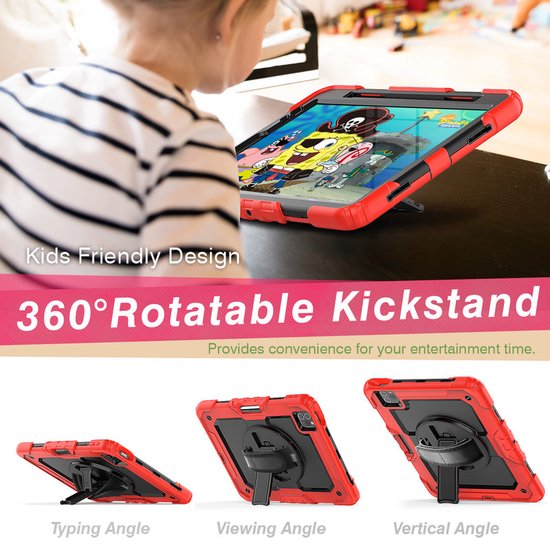 iPad Pro 11 (2018-2022) & iPad Air 4 Hoesjes – Kidsproof – Handvat & Standfunctie – Zwart-Tablethoesjes-Ilumina Benelux