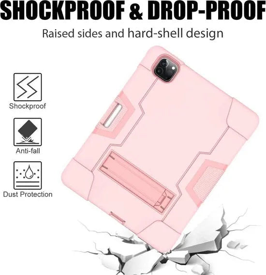 iPad Pro 11 inch (2020/2021/2022) Tablethoes – Shockproof Standcase – Schokbestendig – 11 inch – Roze-Tablethoesjes-Ilumina Benelux