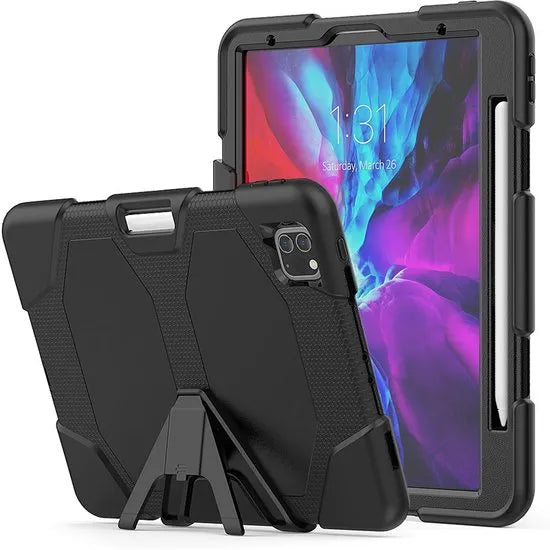iPad Pro 11 inch (2020/2021/2022) Tablethoes – Heavy Duty Army Cover – Schokbestendig – Kickstand – Zwart-Tablethoesjes-Ilumina Benelux