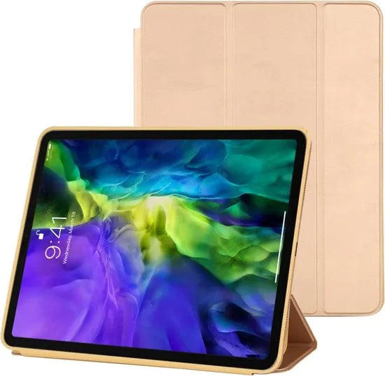 iPad Pro 11 Hoesjes – Ultraslanke Tri-Fold Smart Cover – Standfunctie – iPad Pro 11 (2018-2022) – Goud-Tablethoesjes-Ilumina Benelux