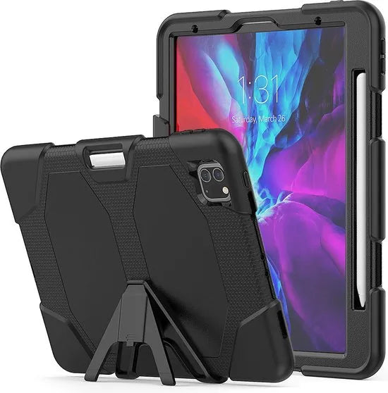 iPad Pro 11 inch Hoesjes (2020/2021/2022) – Rugged Tablethoes Hoesjes – Schokbestendig – Kickstand Standfunctie – Zwart-Tablethoesjes-Ilumina Benelux