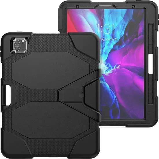 iPad Pro 11 inch Hoesjes (2020/2021/2022) – Rugged Tablethoes Hoesjes – Schokbestendig – Kickstand Standfunctie – Zwart-Tablethoesjes-Ilumina Benelux