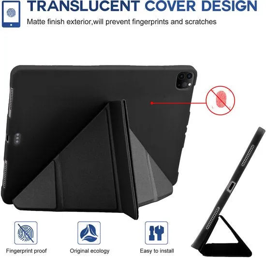 iPad Pro 12.9 2022/2021/2020 Hoesjes – Tablethoes Cover – Slaap/Wake functie – 12,9 inch – Zwart-Tablethoesjes-Ilumina Benelux