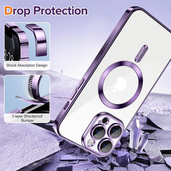iPhone 11 Hoesjes – Backcover – Camera Lens Protector – MagSafe compatibel – Paars-Ilumina Benelux