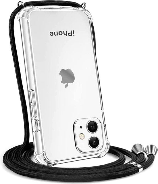 iPhone 11 Hoesjes – Siliconen Backcover met Schouderkoord – Transparant – Anti-slip – Beschermend-Ilumina Benelux