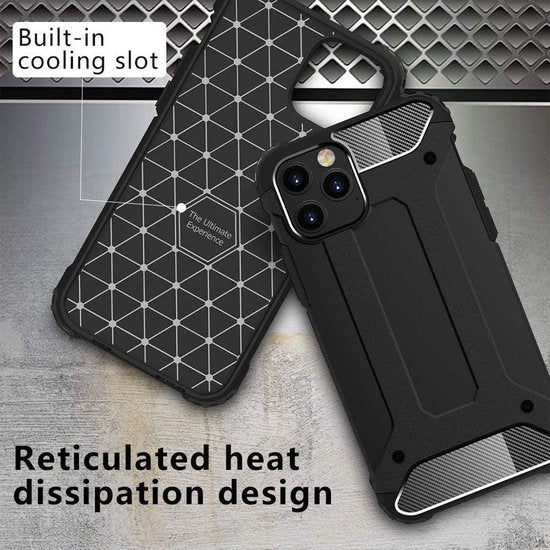iPhone 11 Pro Hoesjes – Dual Layer Armor Backcover – Schokbestendig Heavy Duty – Zwart-Ilumina Benelux