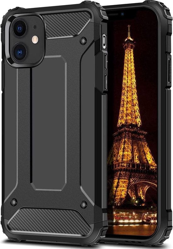 iPhone 11 Pro Hoesjes – Dual Layer Armor Backcover – Schokbestendig Heavy Duty – Zwart-Ilumina Benelux