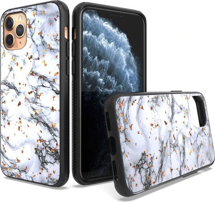 iPhone 11 Pro Hoesjes – Siliconen Backcover – Print White Marble – Wit-Ilumina Benelux