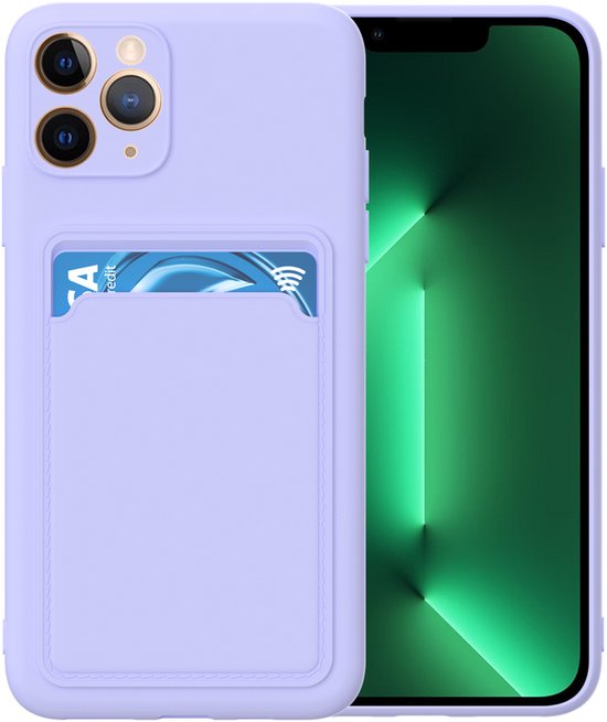 iPhone 11 Pro Max Hoesjes – Siliconen Backcover – Pasjeshouder – TPU – Lila-Ilumina Benelux