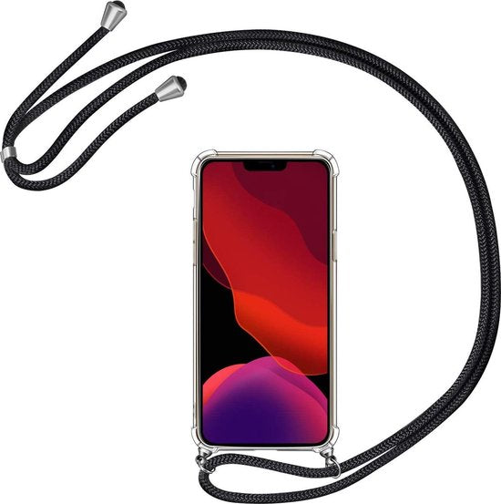iPhone 11 Pro Max Hoesjes – Transparante Backcover met Koord – Kettinghoes – Schokbestendig-Ilumina Benelux