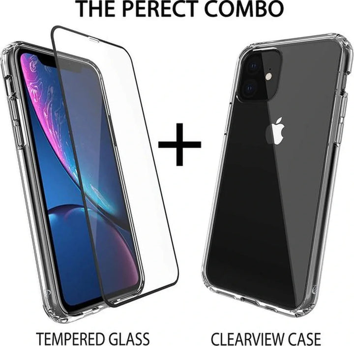 iPhone 12 Hoesjes – Anti-Shock TPU Siliconen Backcover – Schokbestendig – Incl. Gehard Glas Screenprotector – Transparant-Ilumina Benelux