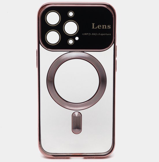 iPhone 12 Hoesjes – Magnetische Backcover met MagSafe – Camera Lens Protector – Roségoud-Ilumina Benelux