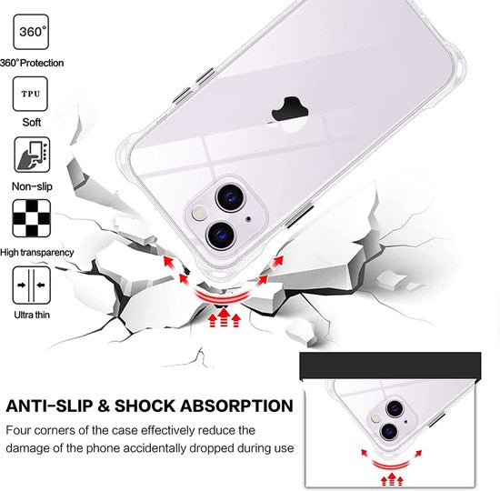 iPhone 12 Hoesjes – Siliconen Backcover met Koord – Schouderketting – Transparant-Ilumina Benelux