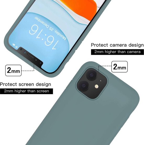 iPhone 12 Hoesjes – TPU Siliconen Backcover – 2x Screenprotector Gehard Glas – Schokbestendig – Groen-Ilumina Benelux
