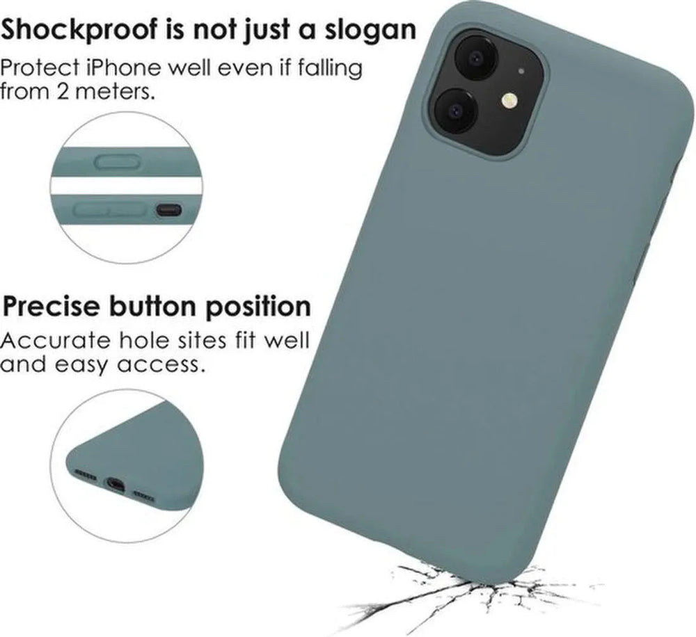 iPhone 12 Hoesjes – TPU Siliconen Backcover – 2x Screenprotector Gehard Glas – Schokbestendig – Groen-Ilumina Benelux