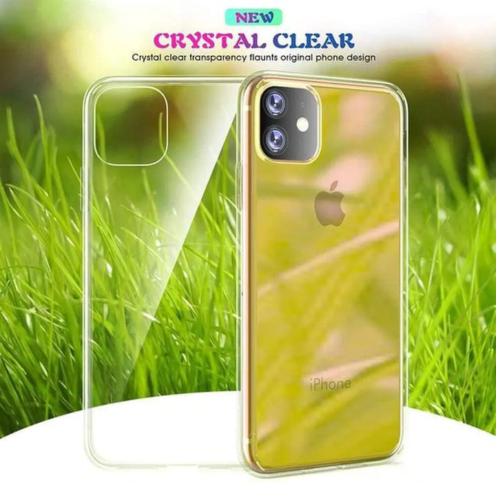 iPhone 12 Hoesjes – Transparante Siliconen Backcover – Inclusief 2x Screenprotector Gehard Glas – Anti-kras-Ilumina Benelux