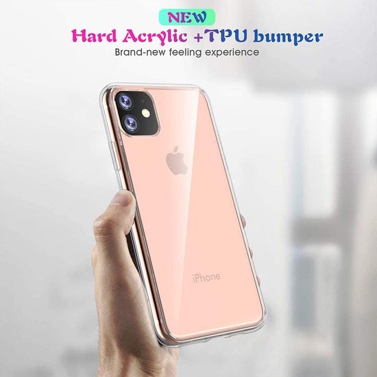 iPhone 12 Hoesjes – Transparante Siliconen Backcover – Inclusief 2x Screenprotector Gehard Glas – Anti-kras-Ilumina Benelux