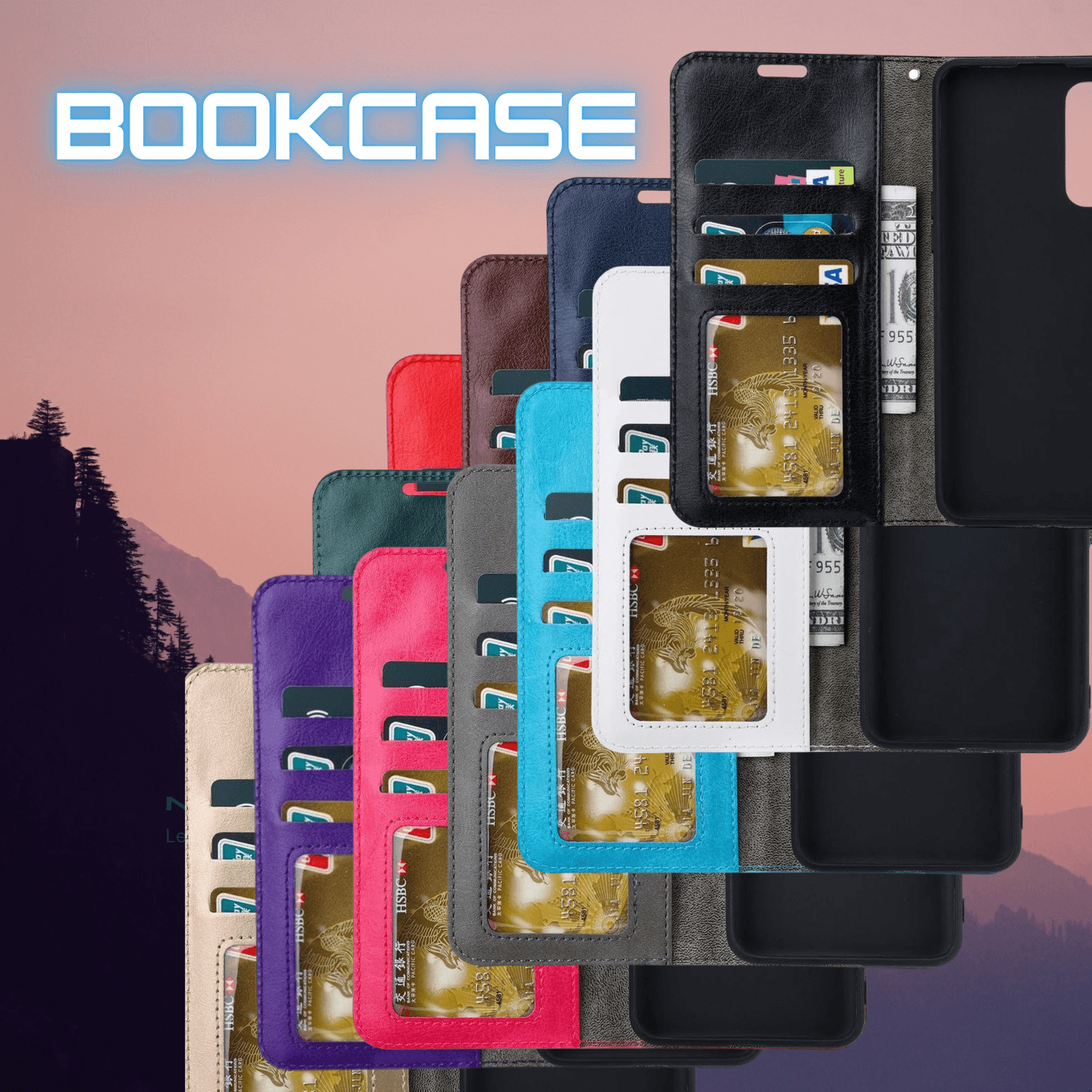 iPhone 14 Pro Max Hoesjes – Portemonnee Book Case – Pasjeshouder – 2x Gehard Glas Screenprotector – Bruin