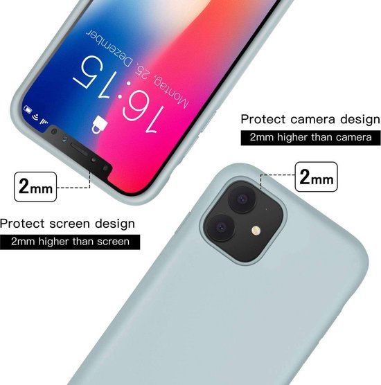 iPhone 12 Pro Hoesjes – TPU Siliconen Backcover – Inclusief 2x Gehard Glas Screenprotector – Cyaan Blauw-Ilumina Benelux