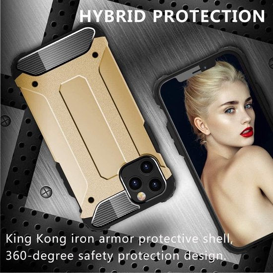 iPhone 12 Pro Max Hoesjes – Hybrid Armor Backcover – Heavy Duty – Schokbestendig – Goud-Ilumina Benelux