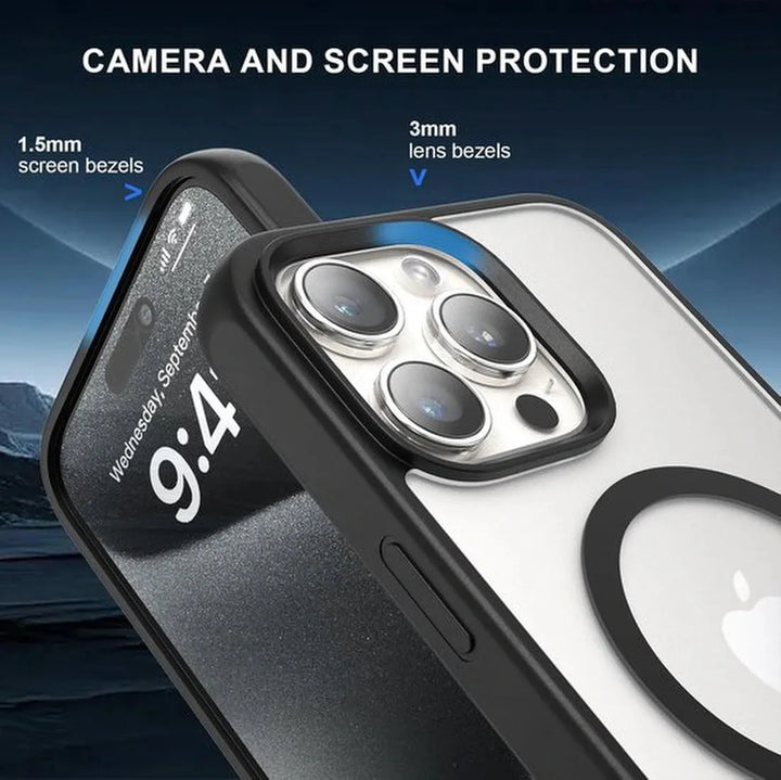 iPhone 12 Pro Max Hoesjes – Schokbestendige Backcover met Standfunctie – MagSafe Compatibel – Zwart-Ilumina Benelux