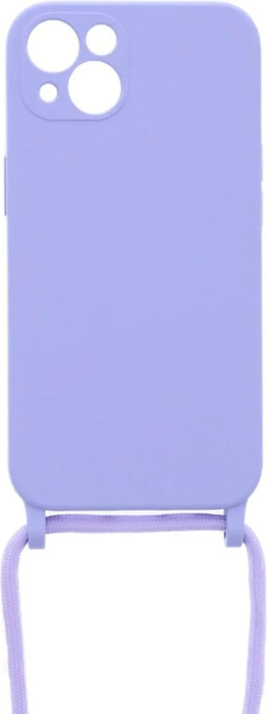 iPhone 12 Pro Max Hoesjes – Siliconen Backcover met Ketting – TPU – Lila-Ilumina Benelux