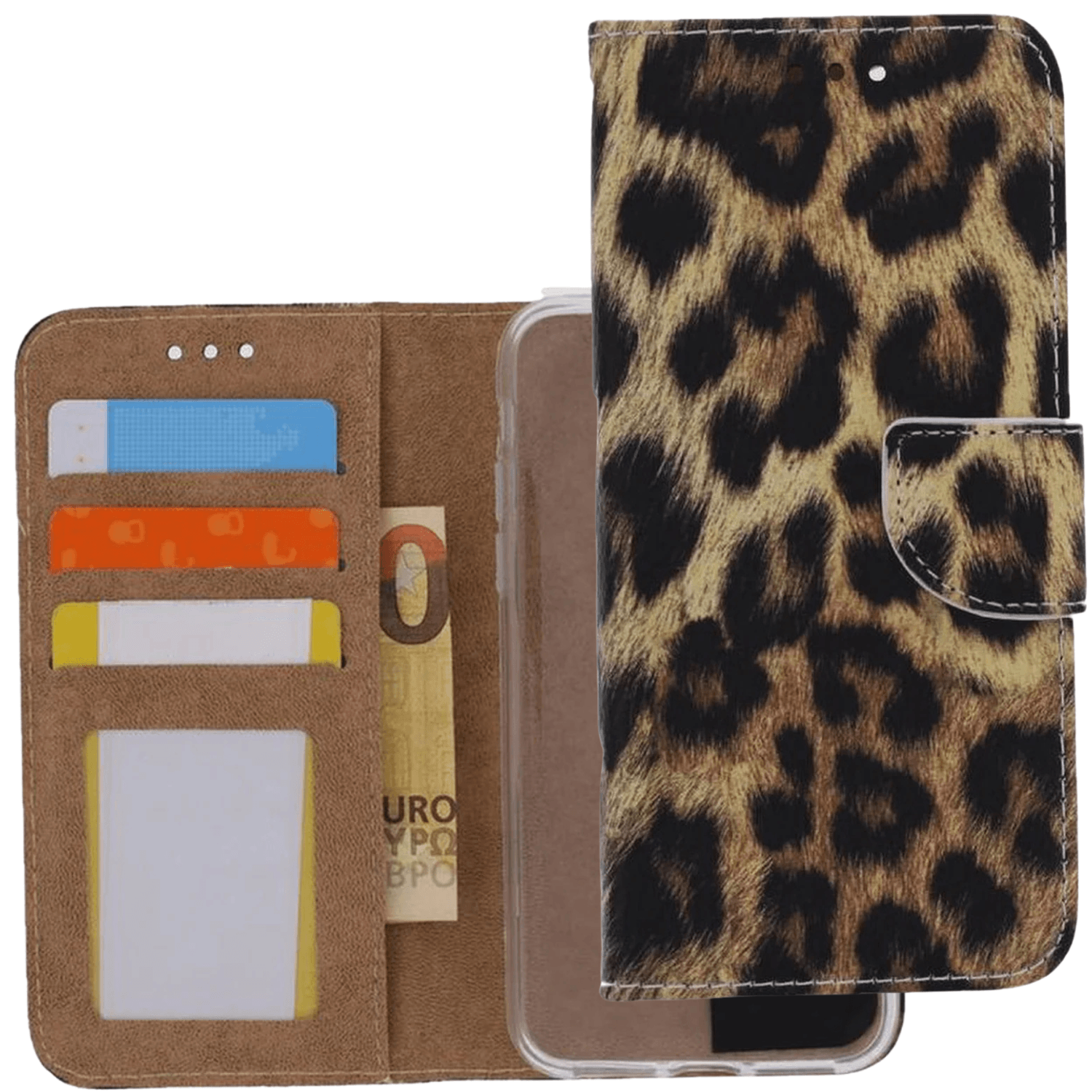 iPhone 13 Pro Max Hoesjes – Portemonnee Book Case – Pasjeshouder – Magneetsluiting – Luipaard Print