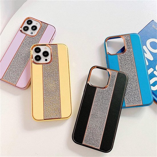 iPhone 13 Hoesjes – Diamond Plating Backcover – Frosted Matte – Schokbestendig – Blauw-Ilumina Benelux