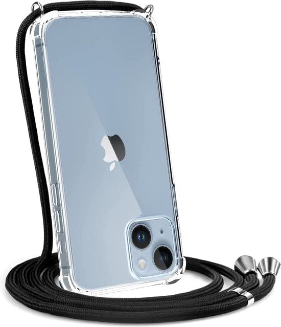 iPhone 13 Hoesjes – Siliconen Backcover met Koord – Schouderketting – Transparant-Ilumina Benelux