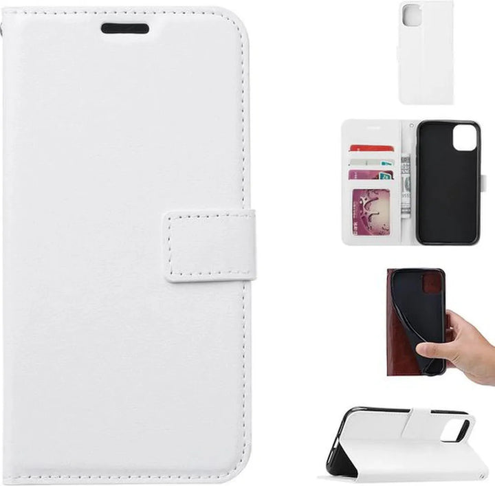 iPhone 13 Pro Hoesjes – Bookcase Portemonnee Hoes – Pasjeshouder – Magneetsluiting – Wit-Ilumina Benelux