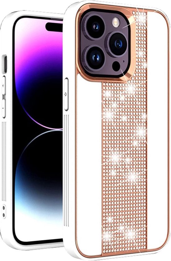 iPhone 13 Pro Hoesjes – Diamond Plating Backcover – Mat Frosted – Schokbestendig – Wit-Ilumina Benelux