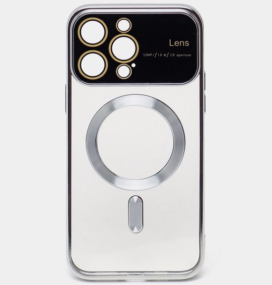 iPhone 13 Pro Hoesjes – Magnetische Backcover met MagSafe – Camera Lens Protector – Zilver-Ilumina Benelux