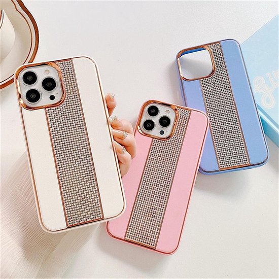 iPhone 13 Pro Max Hoesjes – Diamond Plating Backcover – Frosted Afwerking – Roze-Ilumina Benelux