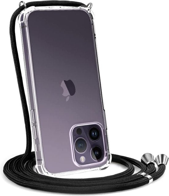 iPhone 13 Pro Max Hoesjes – Siliconen Backcover met Schouderkoord – Transparant – Schokbestendig – Anti-slip-Ilumina Benelux