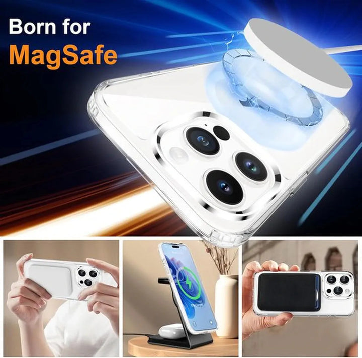 iPhone 14 Hoesjes – Anti-Shock Backcover met MagSafe – Magnetische Pasjeshouder – GroenBlauw-Ilumina Benelux