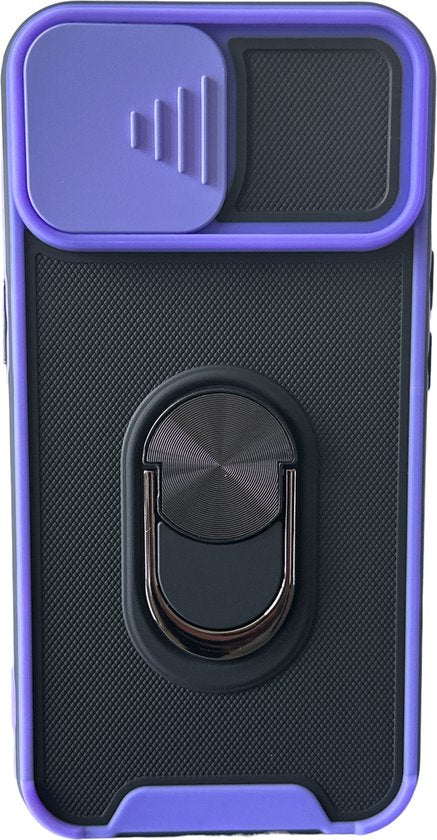 iPhone 14 Hoesjes – Camshield Backcover – Schokbestendig – Draaibare Ring – Paars-Ilumina Benelux