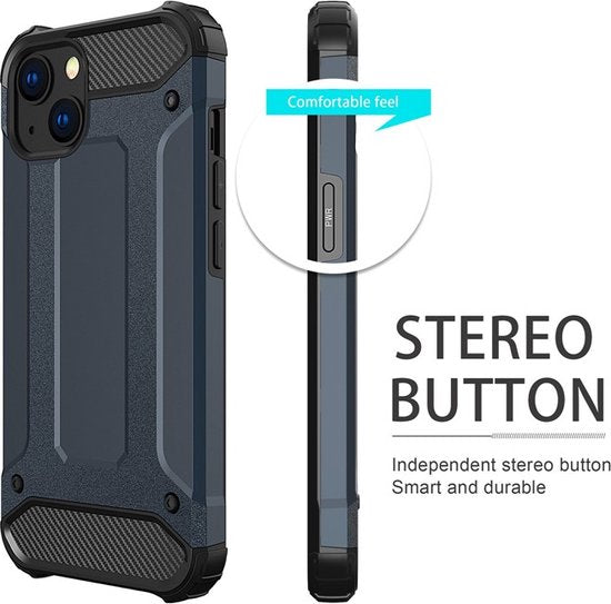 iPhone 14 Hoesjes – Dual Layer Armor Backcover – Schokbestendig – Heavy Duty – Zwart-Ilumina Benelux