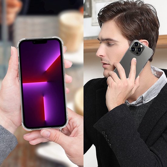 iPhone 14 Hoesjes – Siliconen Backcover – Schokbestendig – Transparant + 2x Screenprotector Gehard Glas – Anti-kras – Transparant-Ilumina Benelux