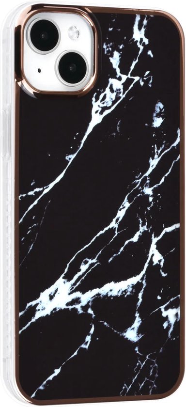 iPhone 14 Hoesjes – TPU Backcover – Marmer Design – Zwart-Ilumina Benelux