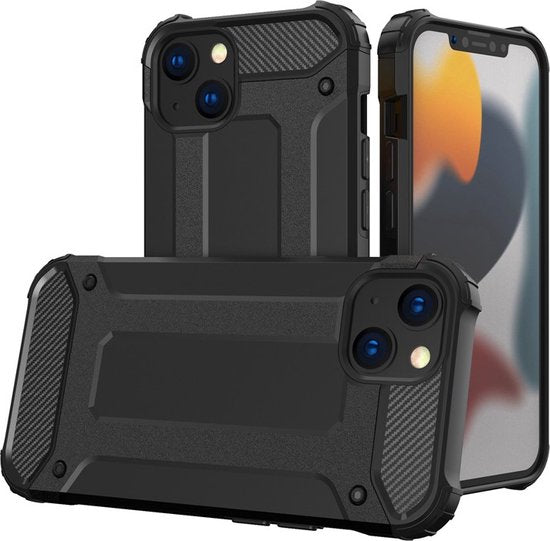 iPhone 14 Plus Hoesjes – Dual Layer Armor Backcover – Heavy Duty Schokbestendig – Zwart-Ilumina Benelux