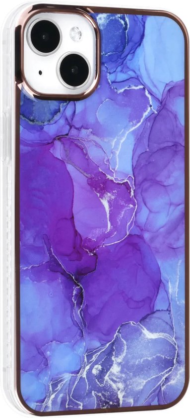 iPhone 14 Plus Hoesjes – TPU Backcover – Marmer Design – Paars-Ilumina Benelux