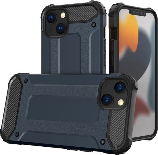 iPhone 14 Pro Hoesjes – Hybride Backcover – Schokbestendig Dual Layer Armor – Extra Stevig – Blauw-Ilumina Benelux