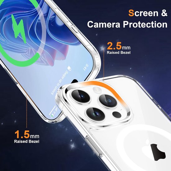 iPhone 14 Pro Max Hoesjes – Anti-shock Backcover met MagSafe – Magnetische Pasjeshouder – Zonnegeel-Ilumina Benelux