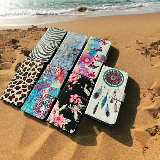 iPhone 14 Pro Max Hoesjes – Bookcase Portemonneehoes – Magneetsluiting – Pasjeshouder – Marmer Print-Ilumina Benelux