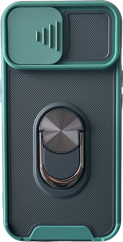 iPhone 14 Pro Max Hoesjes – Camshield Backcover – Schokbestendig – Draaibare Ring – Groen-Ilumina Benelux