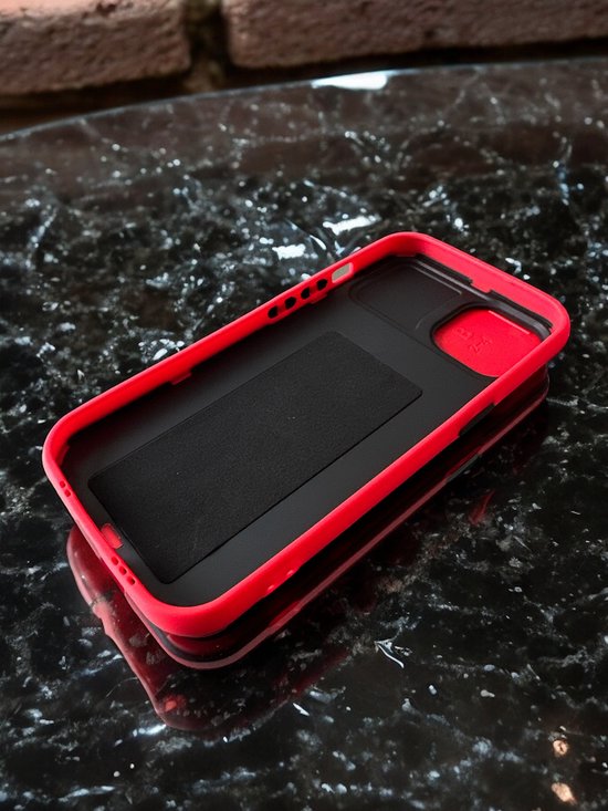 iPhone 14 Pro Max Hoesjes – Camshield Backcover – Schokbestendig – Draaibare Ring – Rood-Ilumina Benelux