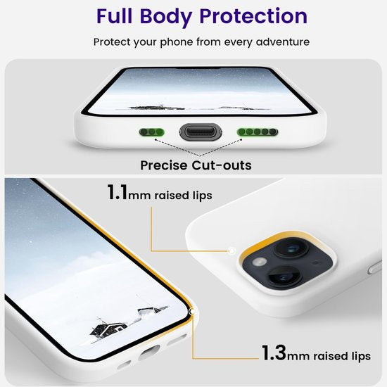 iPhone 14 Pro Max Hoesjes – Liquid Siliconen Backcover – Soft Touch – Schokbestendig – Wit-Ilumina Benelux